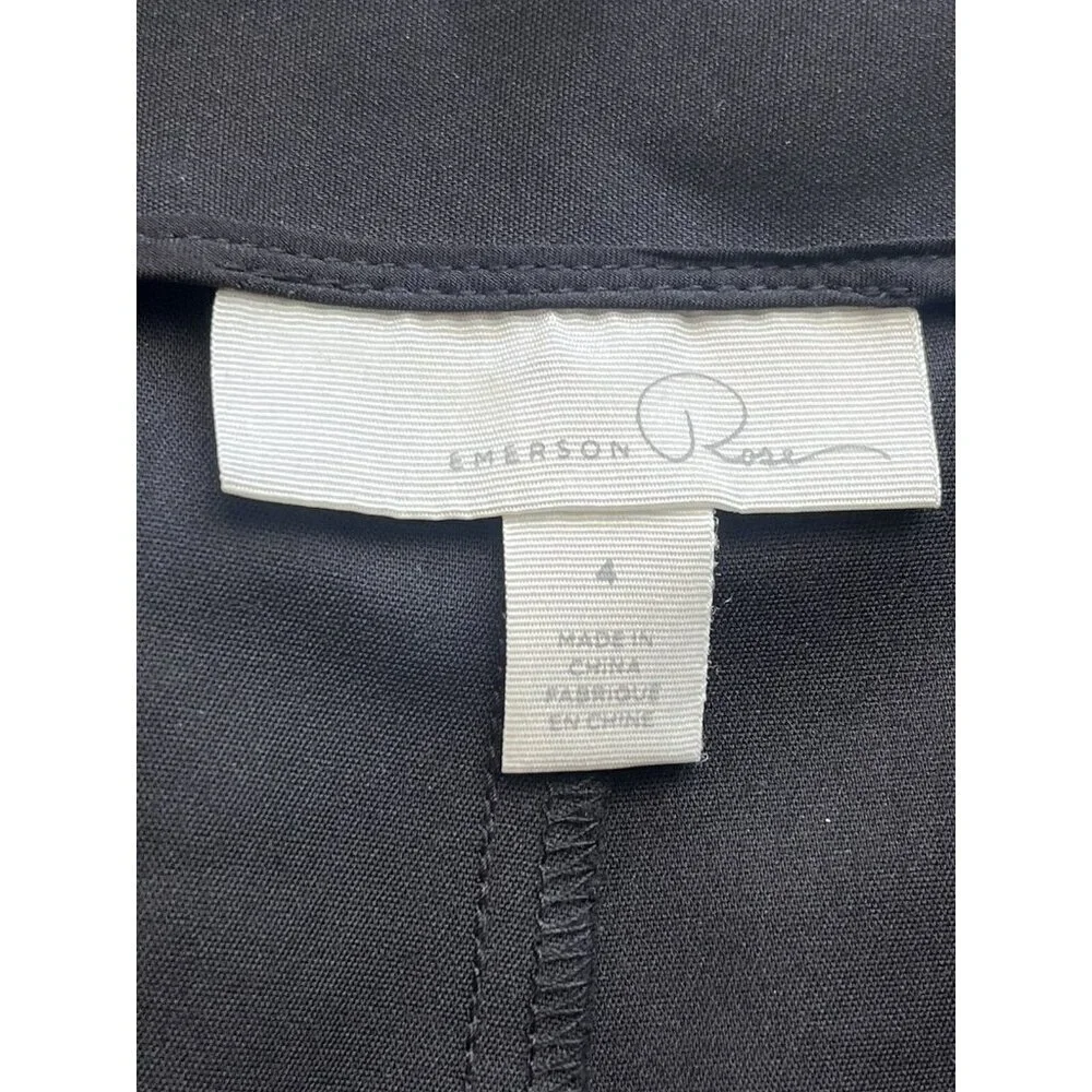 Emerson Rose Women's Black Knit Twill Woven Ankle Slim Pants Trousers Size 4 - Picture 11 of 14